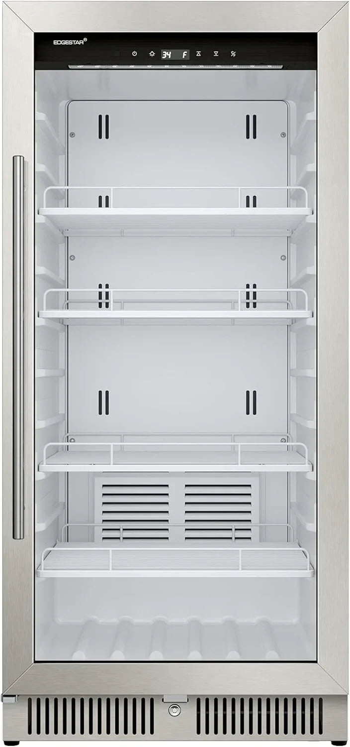 EdgeStar VBM101 22" Wide 10.1 Cu. Ft. Commercial Beverage Merchandiser – Stainless Steel, Temp Alarm, Reversible Door F8