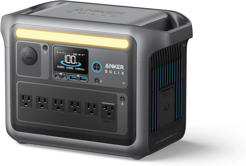 Portable Power Station with 200W Solar Panel, 1800W Solar Generator, 1056wh LFP (LiFePO4) Battery, 6 AC Outlets, Up to 2400W for Home, Power Outages, and Outdoor Camping H9