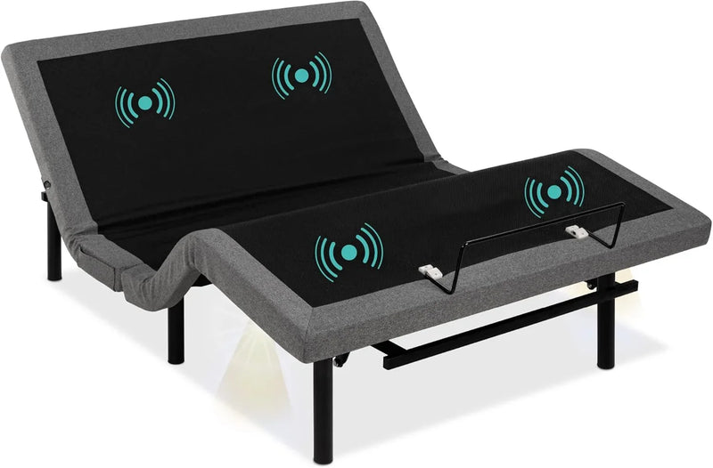 Ergonomic Twin XL Size Adjustable Bed Frame, Electric Base w/Wireless Remote Control, Nightlight, Massager, 2 USB Ports O5