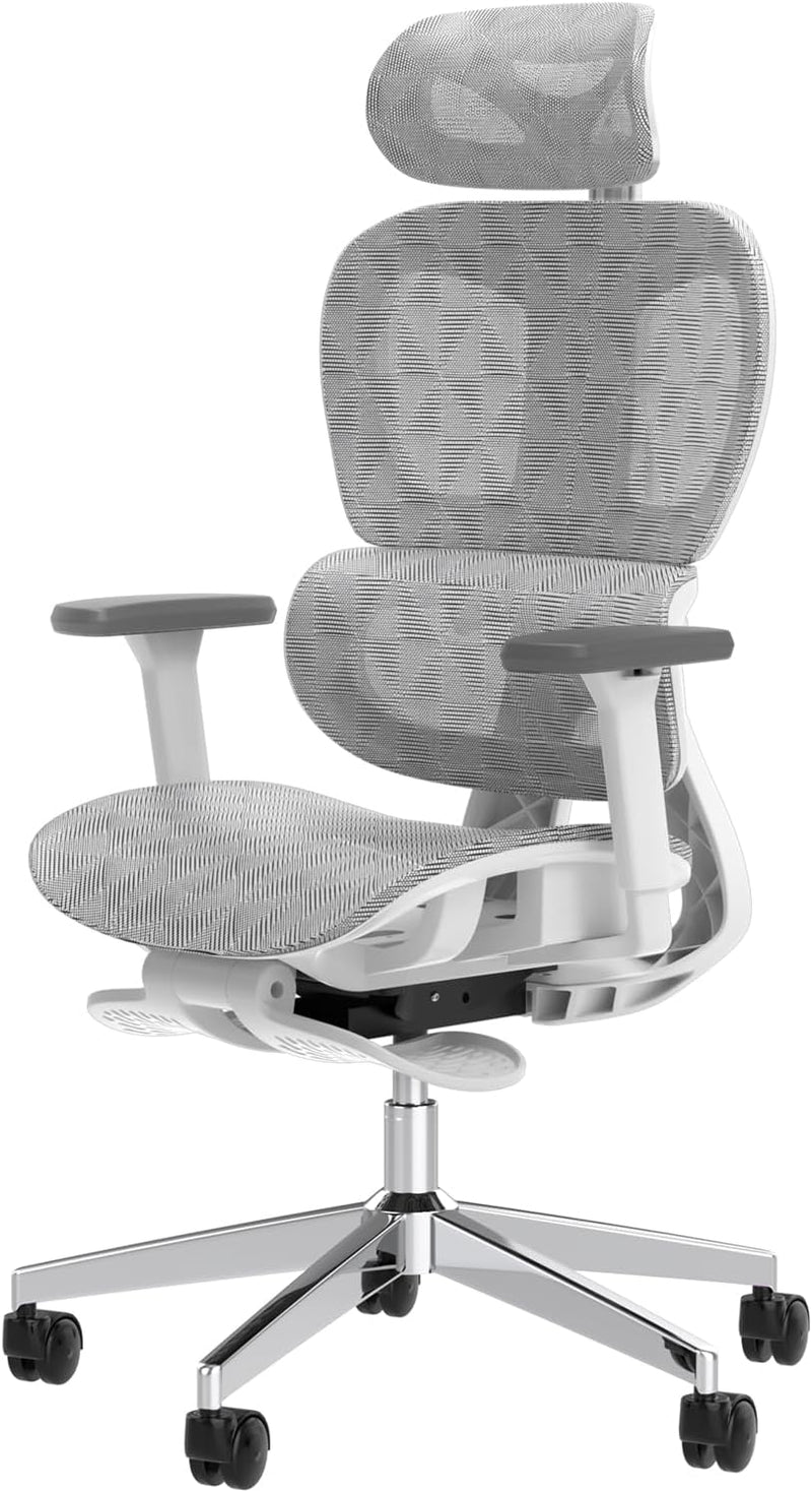 Ergo3D Ergonomic Office Chair -- High Back Mesh Desk Chair with 3D Adjustable Armrests, Wheels, for Home and Office (Black) W1
