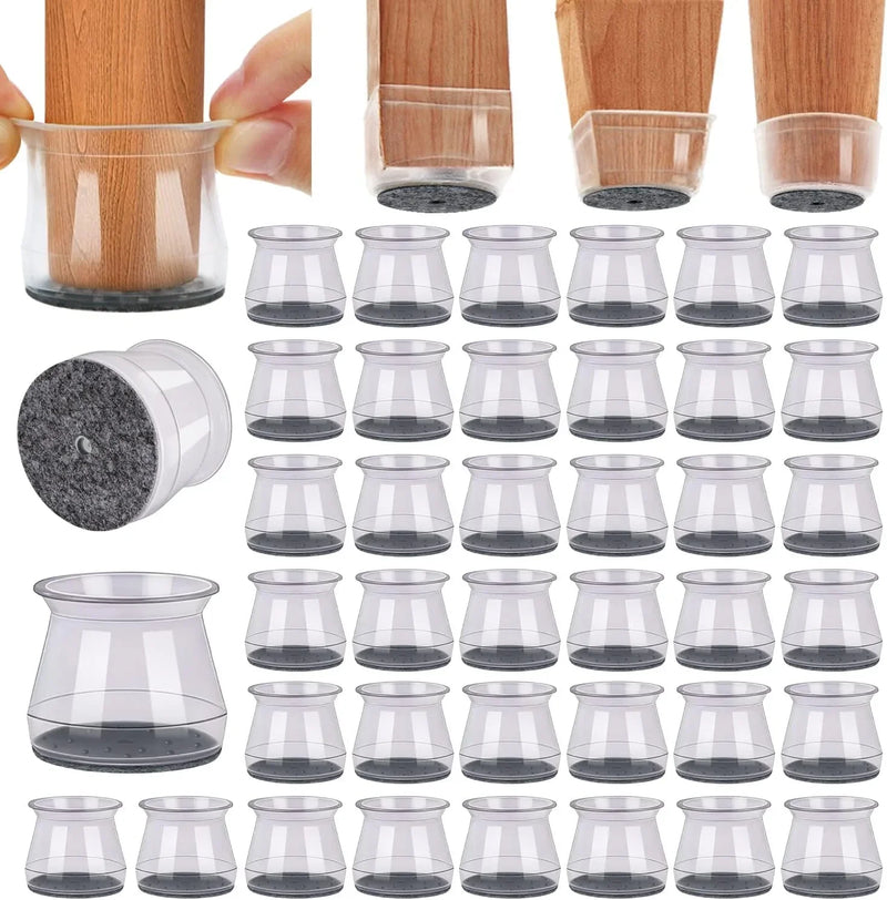 BUMACO 40Pcs Chair Leg Floor Protectors Silicone Covers to Protect Floors T9