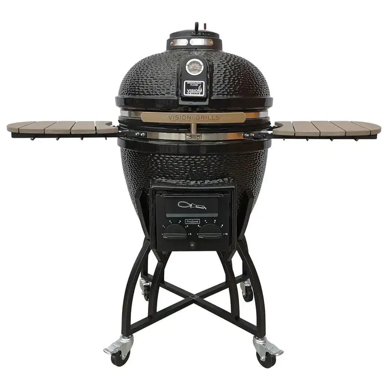 Grills 22 in. Kamado Pro Ceramic Charcoal Grill with Grill Cover D0