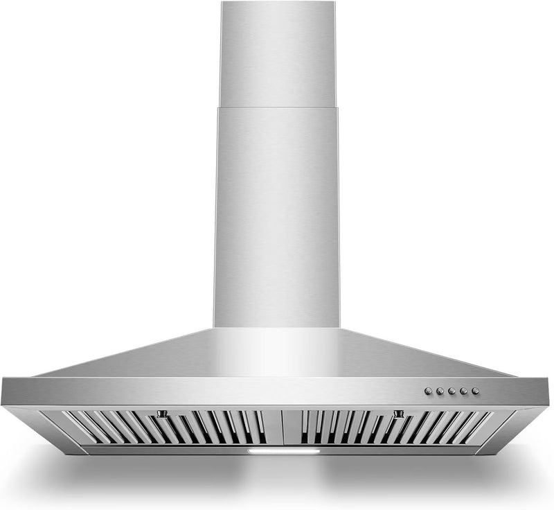 30-inch Wall Mount Range Hood 450CFM - Stainless Steel Kitchen Vent Hood, Ultra Quiet 55dB, Ducted/Ductless Convertible, 3-Speed + LED Light,... B2