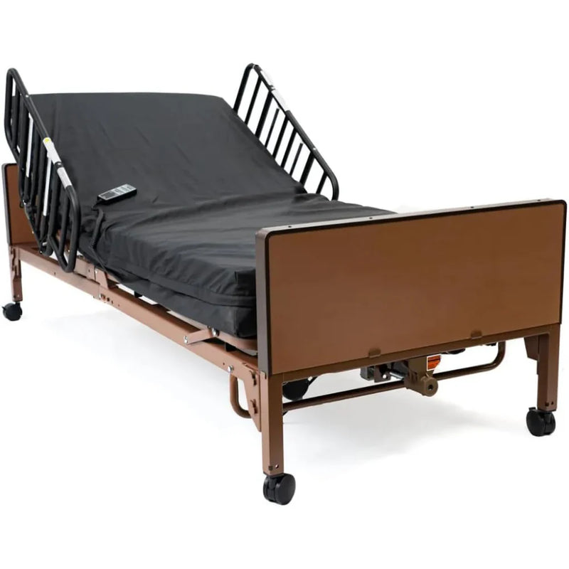 Fully Electric Hospital Bed Set, Foam Mattress, Half Rails V5
