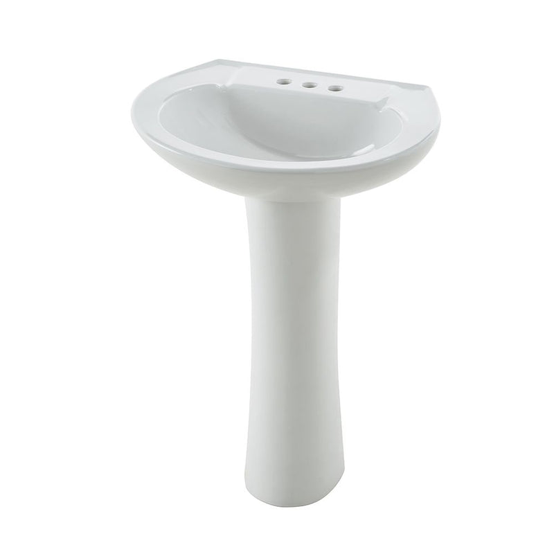 Danze Pedestal Sink with Leg, White, 22.64 x 18 x 33.66-in N9