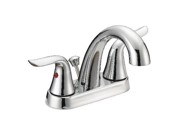 Danze Plymouth Double Handle 4-in Centreset Bathroom Sink Faucet with Pop-Up Drain, Chrome C4