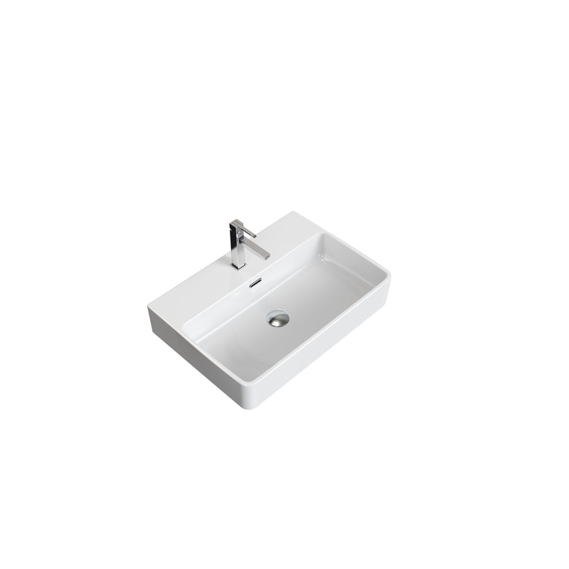 Danze Scratch-Resistant Rectangle Vessel Sink, White, 23.6-in x 16.5-in F0