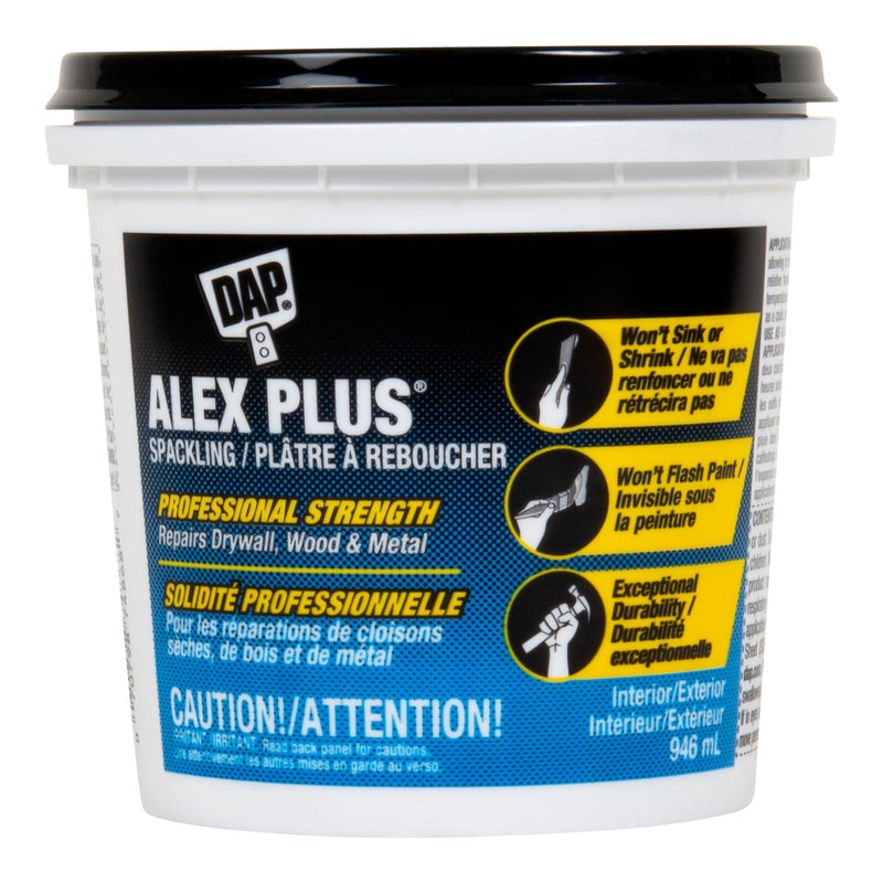 DAP Alex Plus Professional Strength Spackling Tub, 946-ml K1