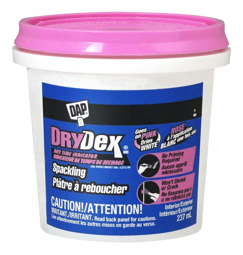DAP DryDex Spackling, Wall Hole/Crack Repair Filler with Dry Time Indicator, 237-mL K1