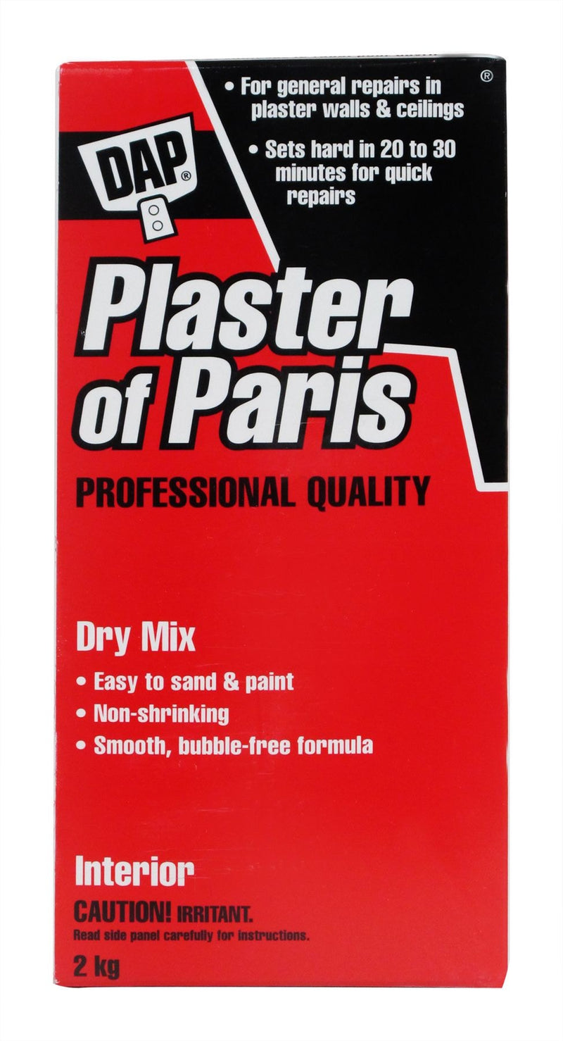 DAP Plaster Of Paris Professional Dry Mix Plaster For Indoor Wall & Ceiling Repairs, 1.8-kg T2