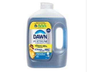 Dawn Platinum Liquid Dish Soap Detergent Refill, Fresh Rain, 1.52-L H2