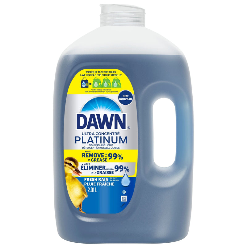 Dawn Ultra Platinum Liquid Dish Soap Refill, Refreshing Rain Scent, 2.01-L O2