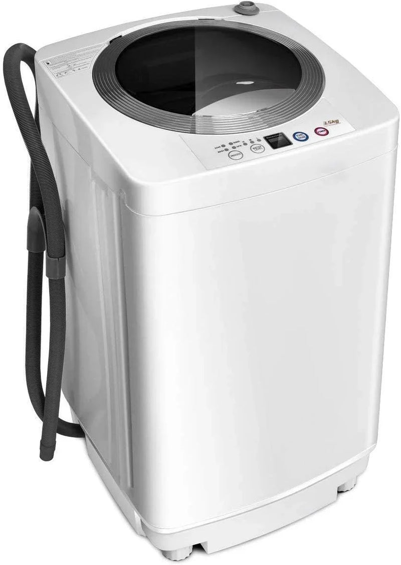 Portable Washing Machine, Full Automatic Washer and Dryer Combo, with Built-in Pump Drain 8 LBS Capacity Compact Laundry Washer Spin Dryer for Apartment RV Dorm V5