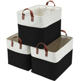 Decomomo Jumbo Foldable Storage Basket, 42-L, 3-pk, Black