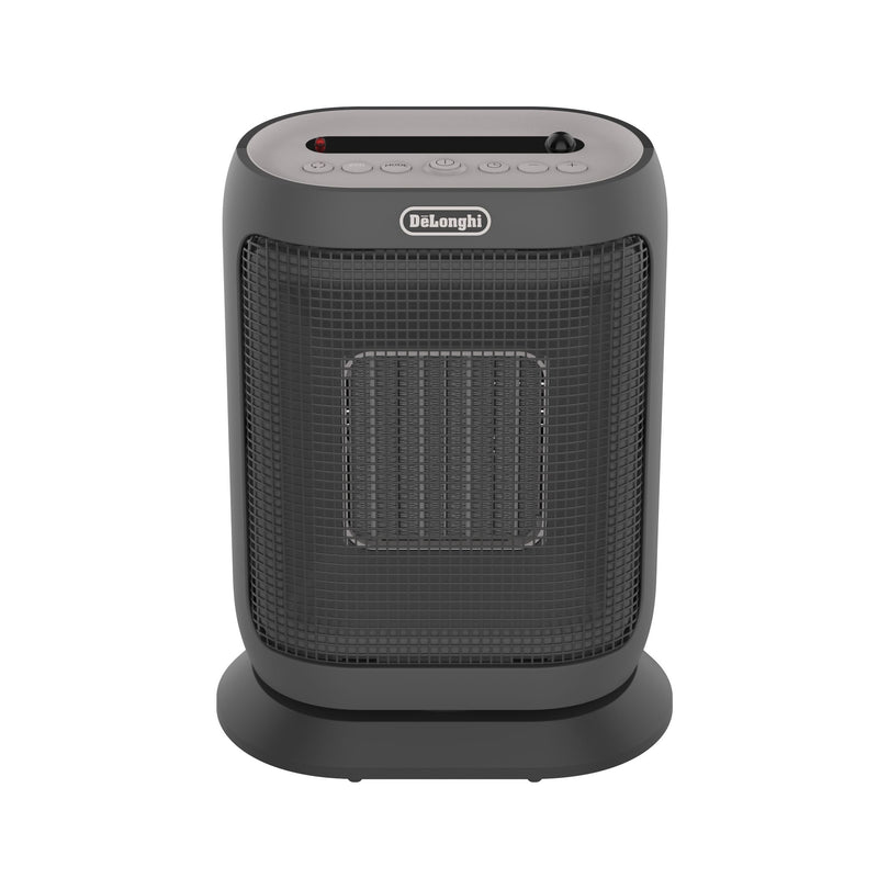 DeLonghi HFX42T15GI Oscillating Compact Ceramic Space Heater, 1500W, Grey K7