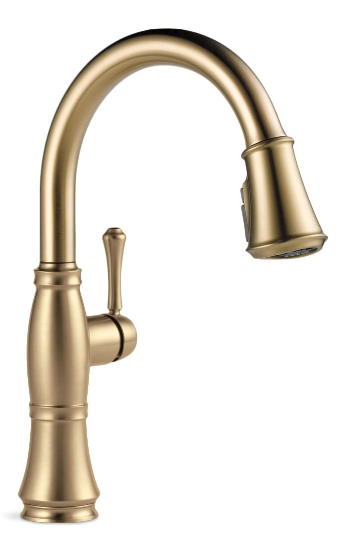 Delta Cassidy 1-Handle ShieldSpray Pull-Down Kitchen Faucet, Champagne Bronze X9