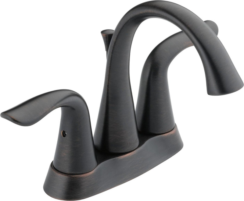 Delta Faucet Lahara Double Handle Rigid Spout 4-in Centerset Bathroom Sink Faucet, WaterSense Certified, Venetian Bronze U3