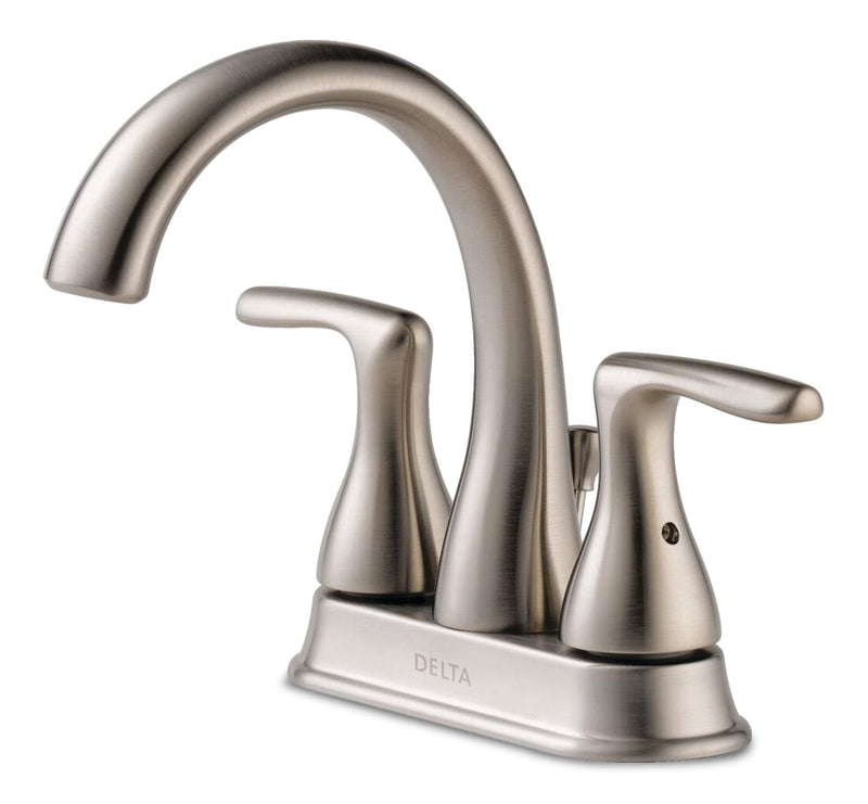 Delta Principals 2-Handle Lavatory Sink Faucet, Centreset Installation, Brushed Nickel L3