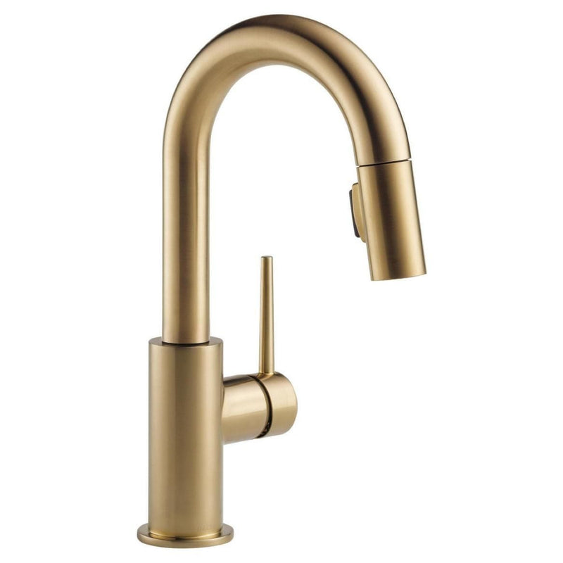 Delta Trinsic 1-Handle Pull-Down Bar/Prep Faucet, Champagne Bronze P5