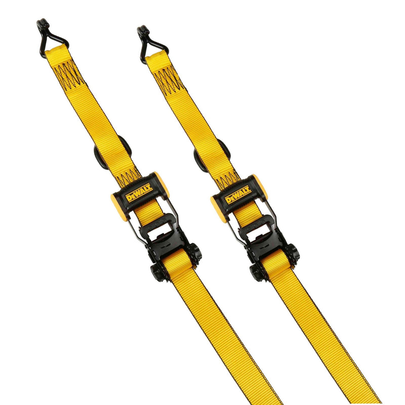 DEWALT 3,300-lb Ratchet Tie Down Strap, Weatherproof, 1.5-in x 16-ft (3.8 cm x 4.8 m), 2-pk Z1