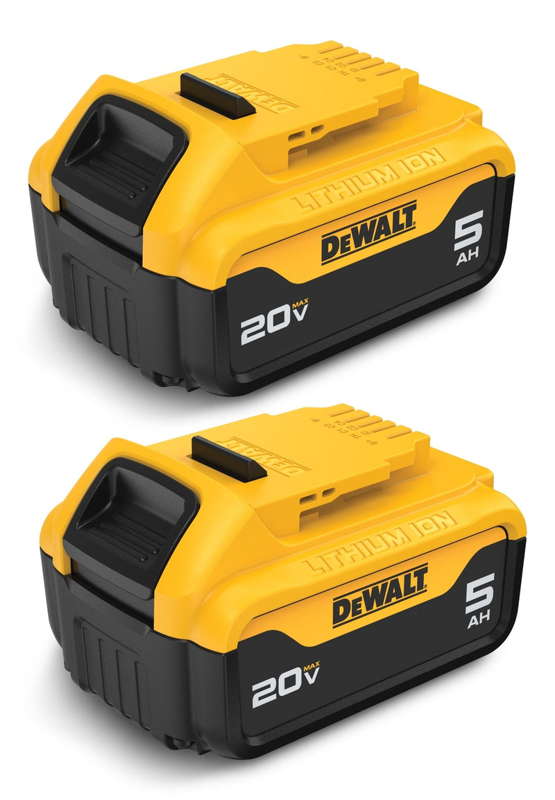 DEWALT DCB205-2 20V MAX Lithium-Ion 5.0Ah Battery Pack with LED Fuel Gauge, 2-pk U6
