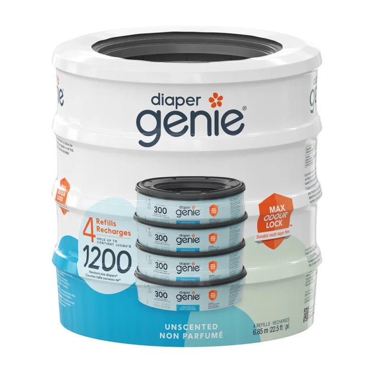 Diaper Genie Unscented Round Refill, 4-pack Q3