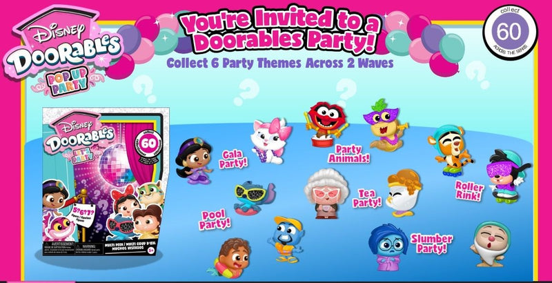 Disney Doorables Pop Up Party Multi Peek for Ages 5+, Assorted Figures W2