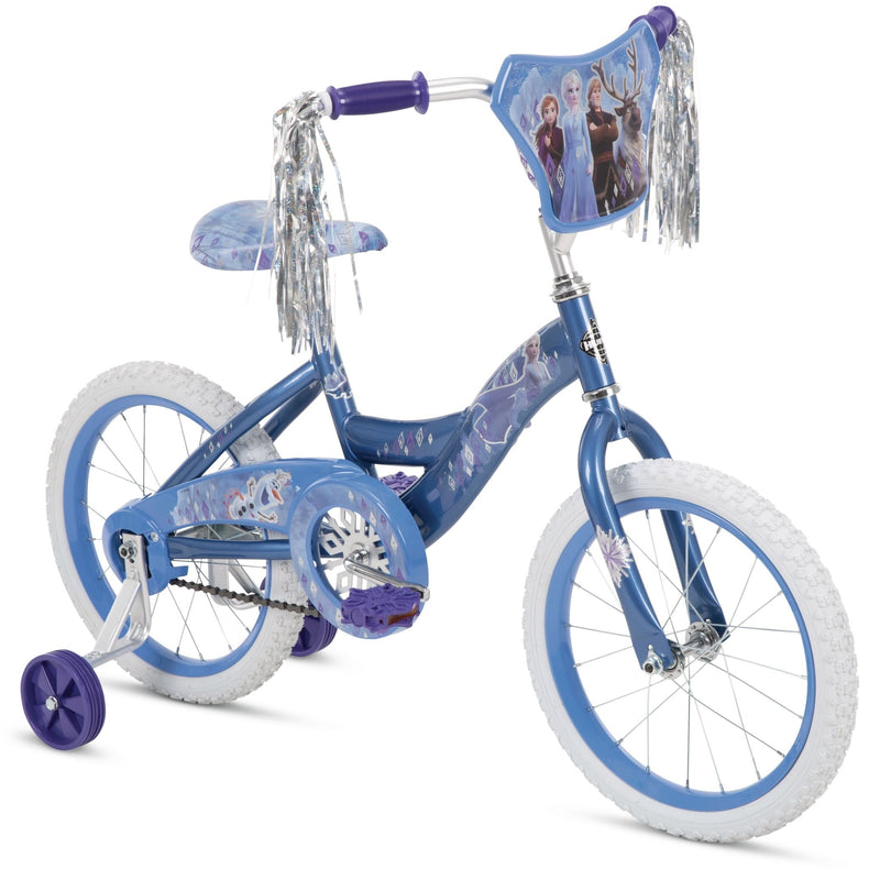 Disney Frozen Kids' Bike, 16-in Wheel, Ice Blue/White O3