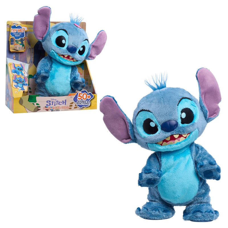 Disney Stitch Double Trouble Interactive Plush, Blue A0