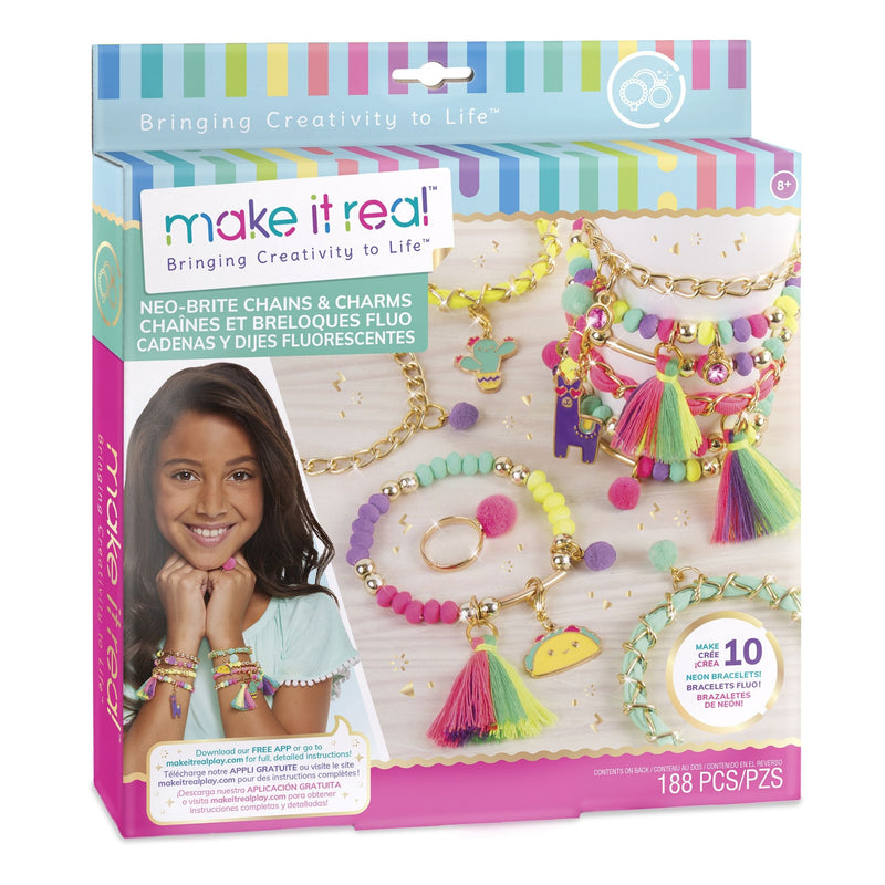 DIY Customizable Friendship Bracelete & Charms, Multi-Coloured, 188-pk, for Arts & Crafts/Birthday Favour F0