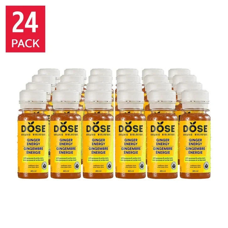 DOSE Organic Ginger Daily Booster shots, ENERGY pack, 24 x 60 mL (2 fl oz) P8