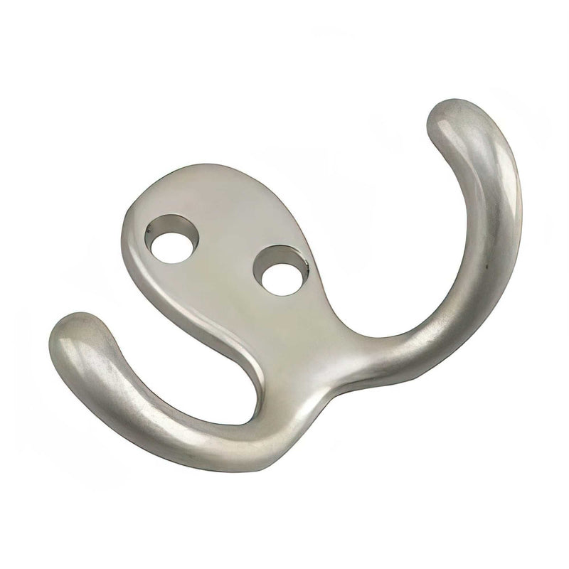 Double Wardrobe Hook, Brushed Nickel, 4pk T9
