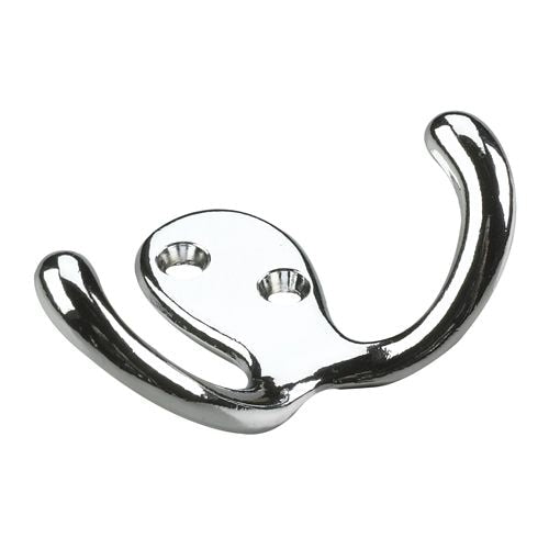 Double Wardrobe Hook, Chrome, 4pk S0