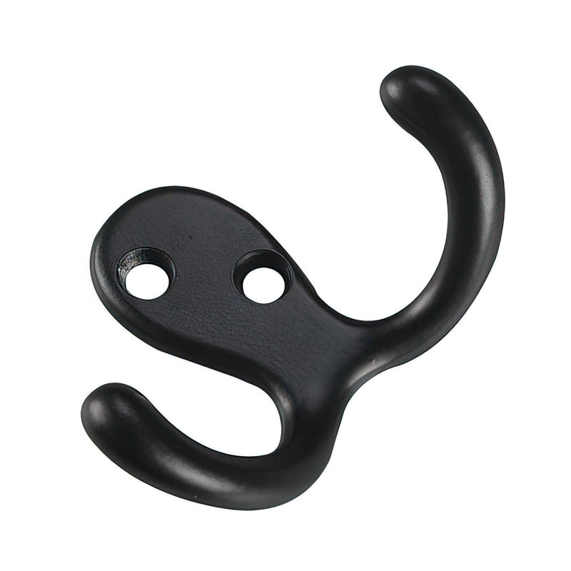 Double Wardrobe Hook, Matte Black, 4pk W9