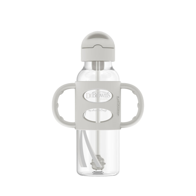 Dr. Brown's Milestones Narrow Sippy Straw Bottle with Handles, 8-oz L2