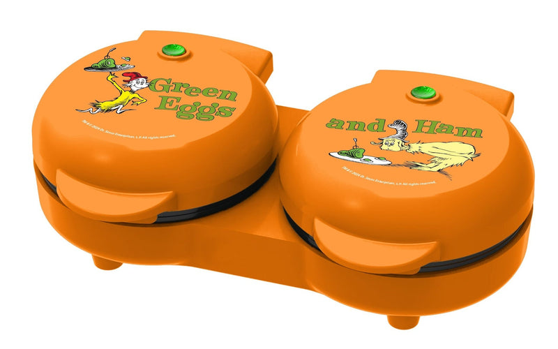 Dr. Seuss Dual Non-Stick Mini Grill & Griddle, 1100 W, Orange Y3