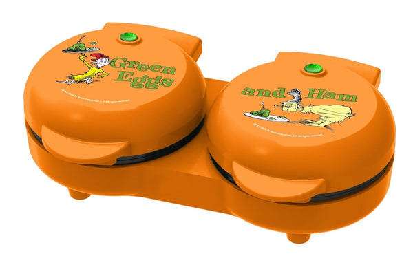 Dr. Seuss Dual Non-Stick Mini Grill & Griddle, 1100 W, Orange H4