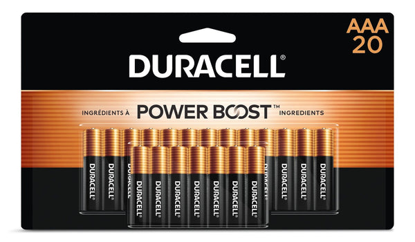 Duracell Coppertop AAA Batteries, Alkaline, 20-pk U0