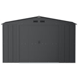 Duramax Metal Outdoor Storage Shed with Steel Frame, Dark Grey, 10-1/2-ft x 8-ft