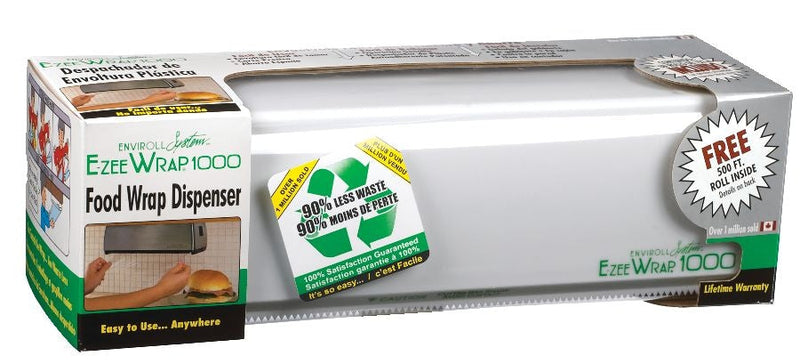 E-Zee Wrap Non-stick Food Plastic Wrap Dispenser with 500-ft Plastic Wrap Included F1