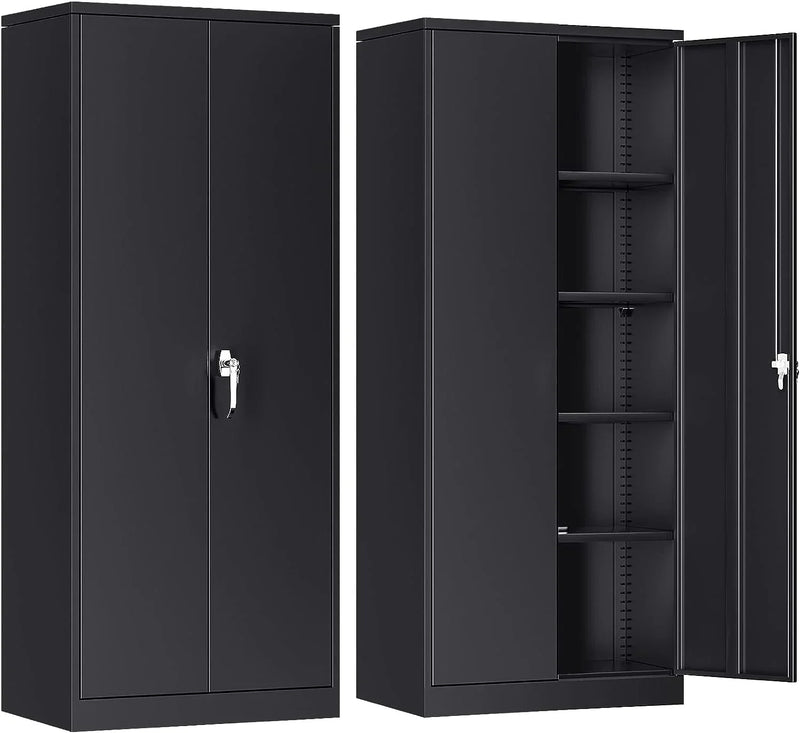 Atripark Metal Storage Cabinet with Lock, 72" Lockable Garage Tool Cabinet with Doors Q8