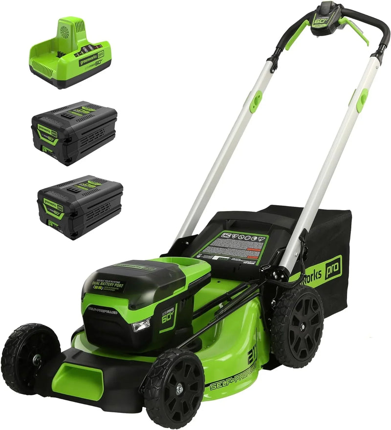 60V 21” Cordless (Self-Propelled) Lawn Mower , 2 x 4.0Ah Batteries and Dual Port Rapid Charger X8