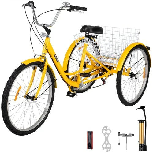 Adult Tricycle 26 7 Speed 3 Wheel Trike Bicycle Bike Cruise w Basket Shooping L5