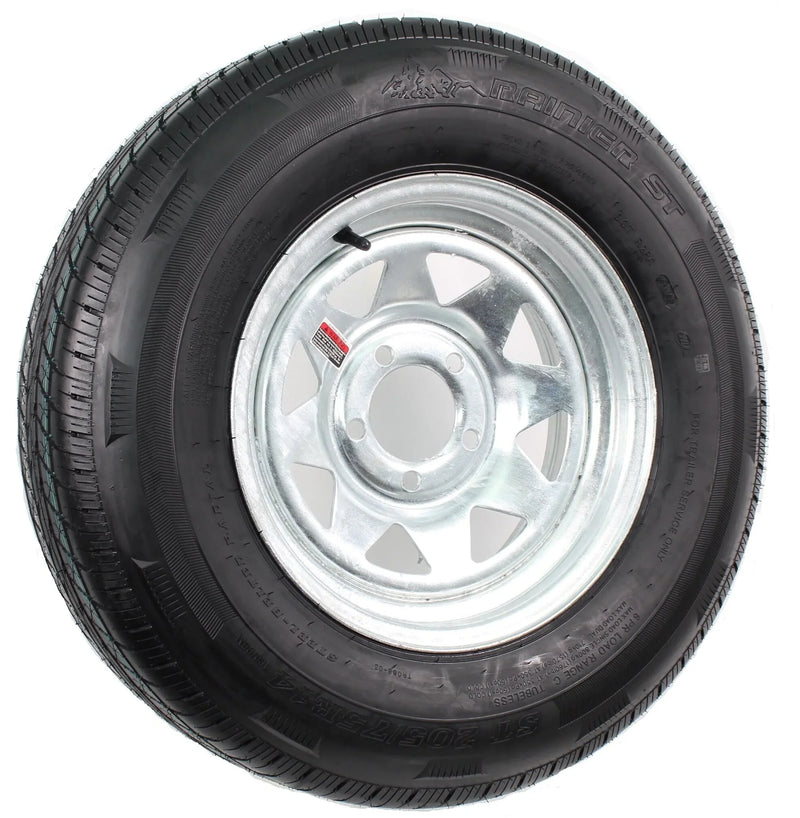 Radial Trailer Tire on Rim ST205/75R14 with 5 Lug Galvanized Spoke Wheel U7