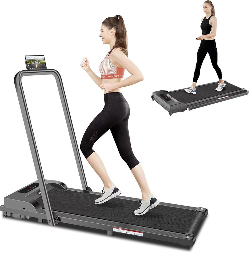 2 in 1 Walking Pad Treadmill, Foldable Treadmills with Handle Bar, 2.5HP Portable Folding Treadmill with Remote Control, Under Desk Treadmill for... A6