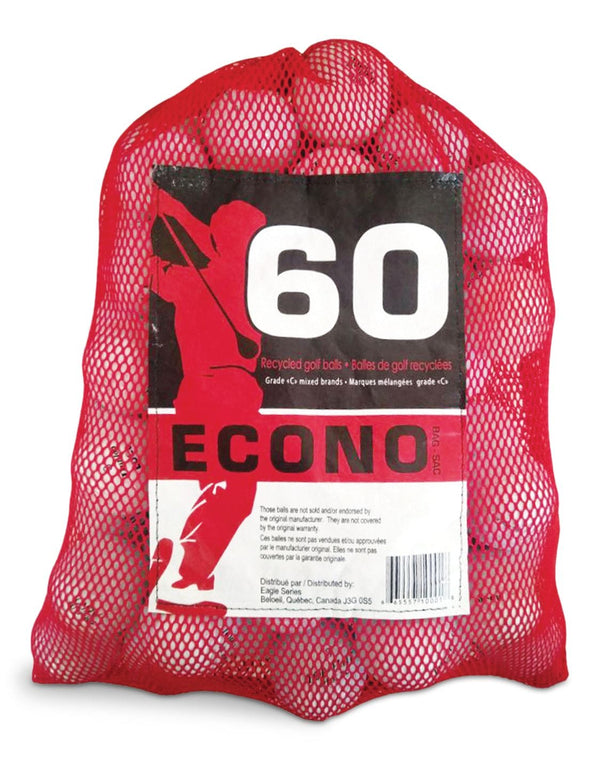 Econo Mixed Recycled Golf Balls, Grade C, 60-pk W5