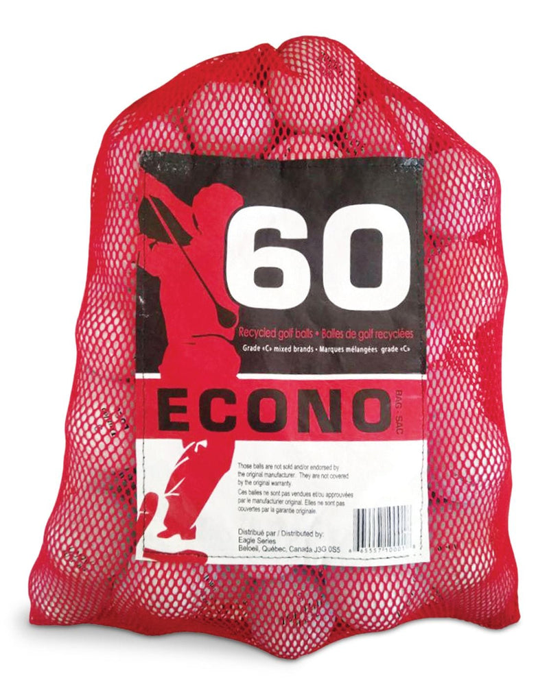 Econo Mixed Recycled Golf Balls, Grade C, 60-pk W5