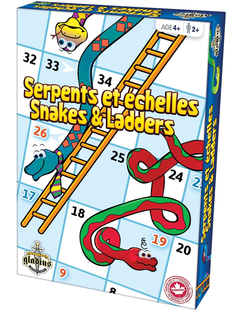 Editions Gladius Snakes & Ladders Classic Family Board Game Set, Ages 4+ L8