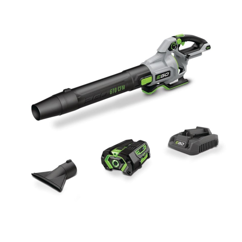 EGO POWER+ 56V Brushless Cordless 670 CFM Leaf Blower, Includes (1) 4.0Ah Battery and (1) 320W Charger, LB6703 F2