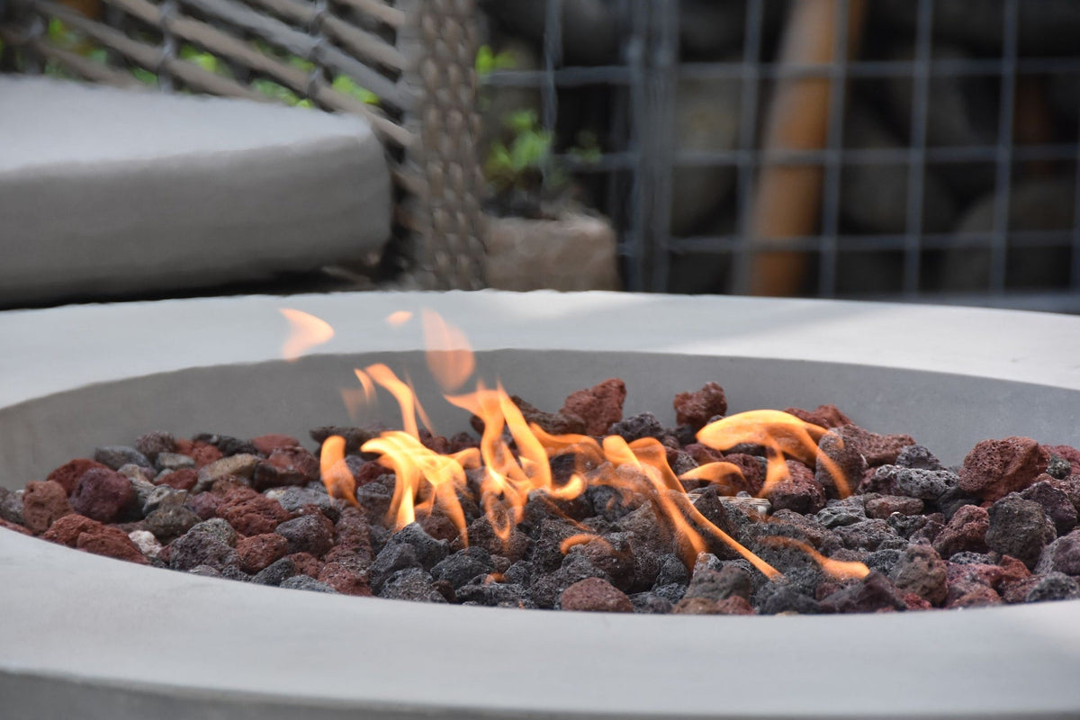 Elementi Lunar Bowl Fire Pit, Natural Gas, Light Grey, 45,000 BTU